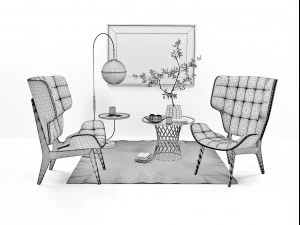 conjunto de decora&ccedil;&atilde;o de cadeira mamute Modelo 3D