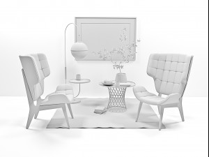 mammoth chair decor set Modelo 3D