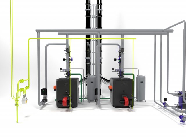 viessmann vitoplex 100-1700 boilers 3D Model .c4d .max .obj .3ds .fbx .stl .blend