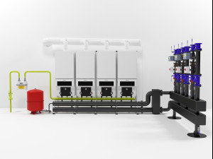 buderus gb162-100 400kw cascade heating instalation 3D Model