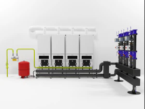 buderus gb162-100 impianto di riscaldamento a cascata da 400 kw Modello 3D