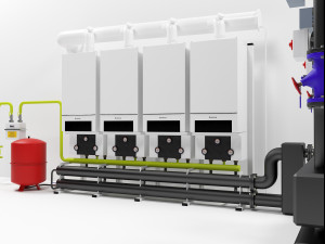 buderus gb162-100 400kw cascade heating instalation 3D Модель
