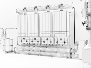 buderus gb162-100 400kw cascade heating instalation 3D Модель