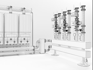 buderus gb162-100 400kw cascade heating instalation 3D Модель