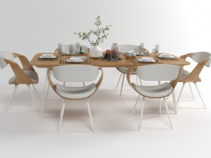 dining furniture set 1504 3D Model