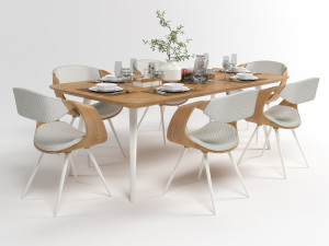 dining furniture set 1504 3D 模型