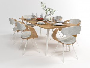 dining furniture set 1504 3D 模型