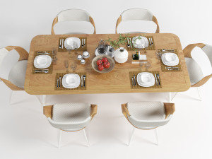 dining furniture set 1504 3D 模型