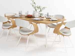 dining furniture set 1504 3D 模型