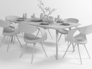 dining furniture set 1504 3D 模型