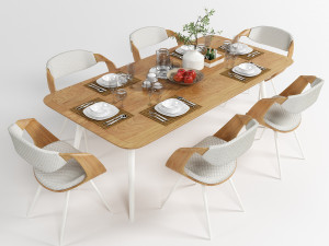 dining furniture set 1504 3D 模型