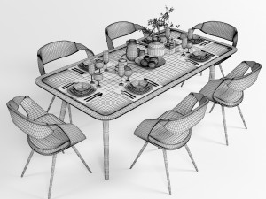 dining furniture set 1504 3D 模型