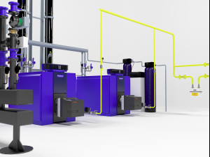 buderus ge315-140 heating instalation 3D Model