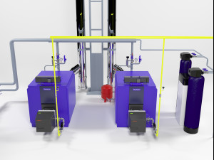 buderus ge315-140 heating instalation 3D Model