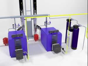buderus ge315-140 heating instalation 3D Model