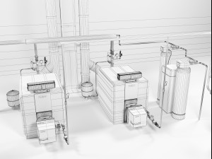 buderus ge315-140 heating instalation 3D Model