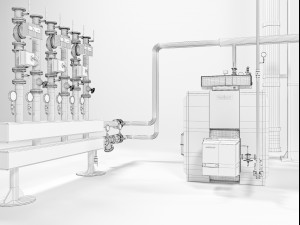 buderus ge315-140 heating instalation 3D Model