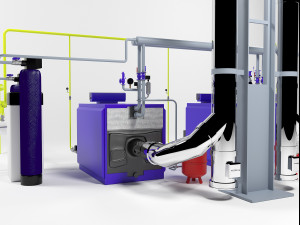 buderus ge315-140 heating instalation 3D Model