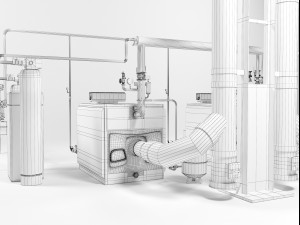 buderus ge315-140 heating instalation 3D Model