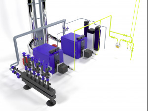 buderus ge315-140 heating instalation 3D Model
