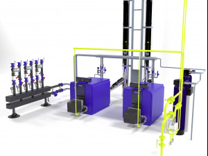 buderus ge315-140 heating instalation 3D Model