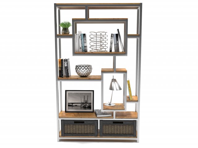 sidestand loft style shelf with decor Model 3D .c4d .max .obj .3ds .fbx .stl .blend 
