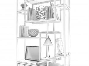 sidestand loft style shelf with decor Model 3D
