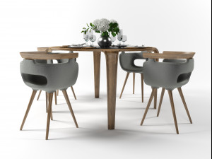 dining furniture set 1506 3Dモデル