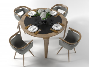 dining furniture set 1506 3D Model