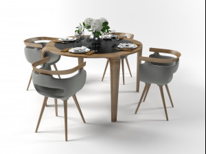 dining furniture set 1506 3D Model
