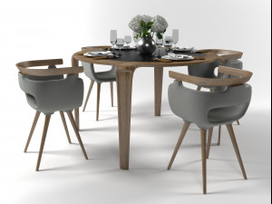 dining furniture set 1506 3D Model
