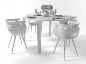 dining furniture set 1506 3D Model