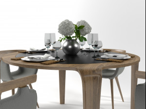 dining furniture set 1506 3D Model
