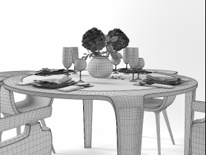 dining furniture set 1506 3D Model