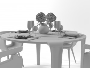 dining furniture set 1506 3D Model
