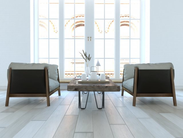yak armchairs set 3D Модель .c4d .max .obj .3ds .fbx .stl .blend 
