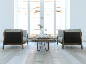 yak armchairs set 3D Model