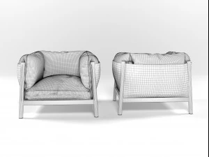 yak armchairs set 3D Model