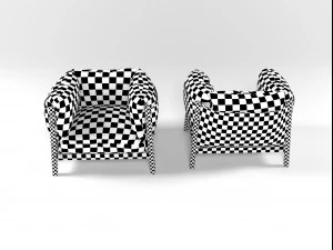 yak armchairs set 3D Model