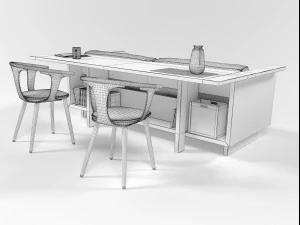 sofa set 0707 3D Model