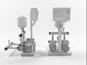 wilo comfort vario mhie205 pump station 3D Model