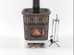 tresiso wood stove fireplace 3D Model