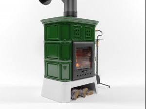tresiso wood stove fireplace Modello 3D