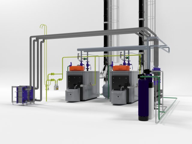 viessmannvitoplex 300-390 industrial boilers units Model 3D .c4d .max .obj .3ds .fbx .stl .blend 