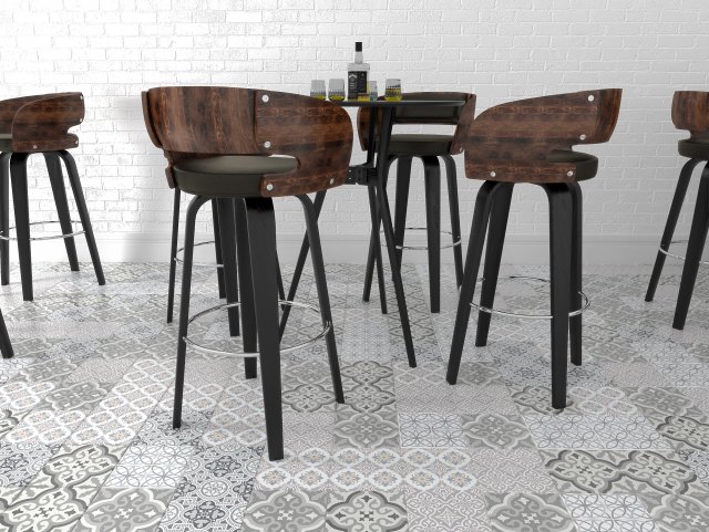 bar stool set 1010 Modelo 3D .c4d .max .obj .3ds .fbx .stl .blend 