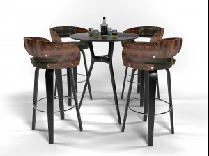 bar stool set 1010 3D Model