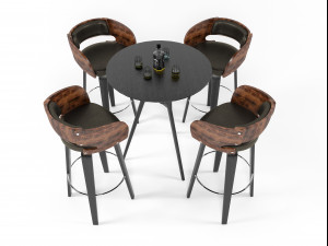 bar stool set 1010 Modelo 3D
