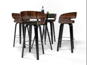 bar stool set 1010 Modelo 3D