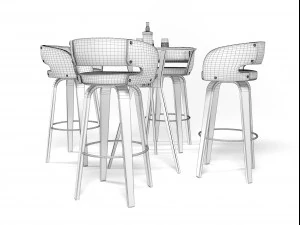 bar stool set 1010 3D Model