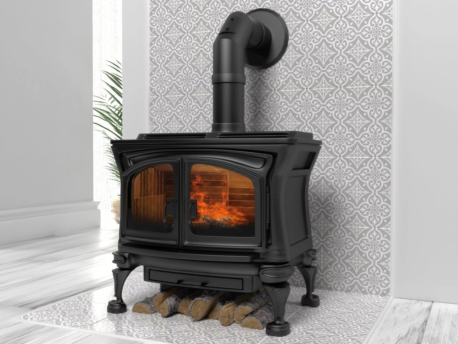 granada wood stove 3D Model .c4d .max .obj .3ds .fbx .stl .blend 